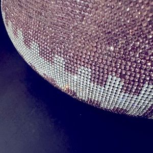 Light purple football crystal purse clutch gold tone very cute football fans
